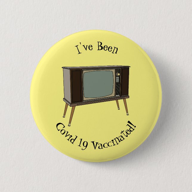 Television cartoon illustration button (Front)