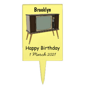 Television cartoon illustration cake topper