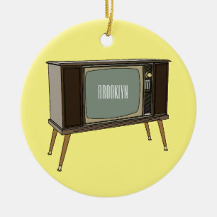 Television cartoon illustration ceramic ornament