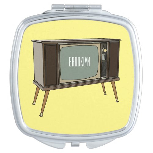 Television cartoon illustration compact mirror