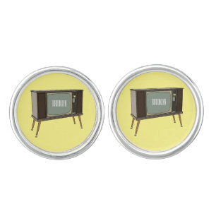 Television cartoon illustration cufflinks