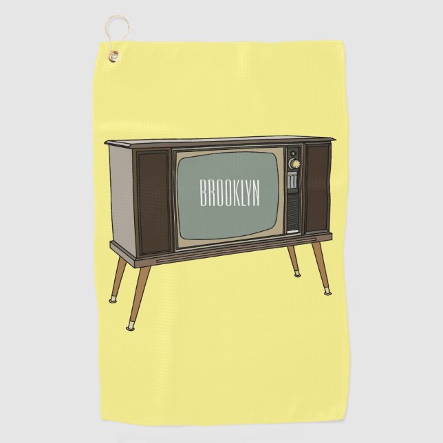 Television cartoon illustration golf towel (Front)