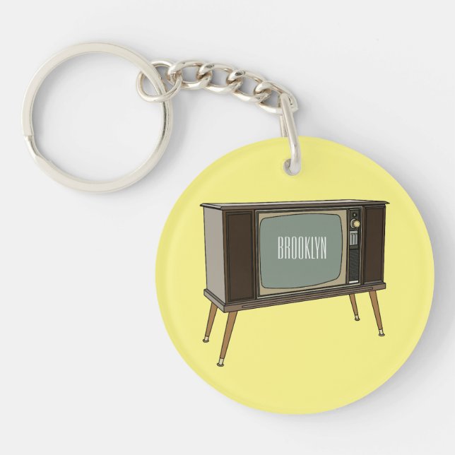 Television cartoon illustration keychain (Front)