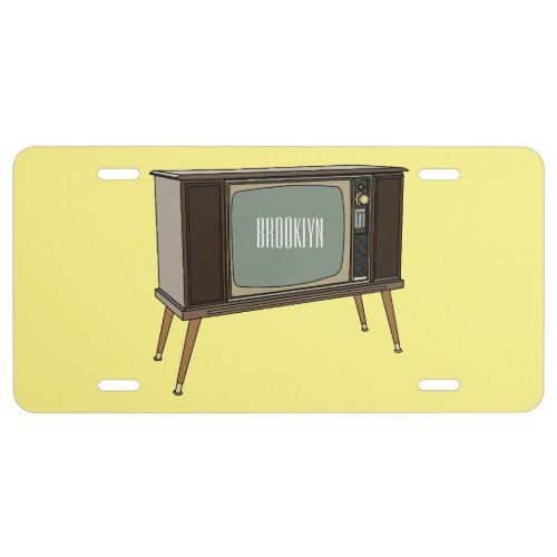 Television cartoon illustration license plate