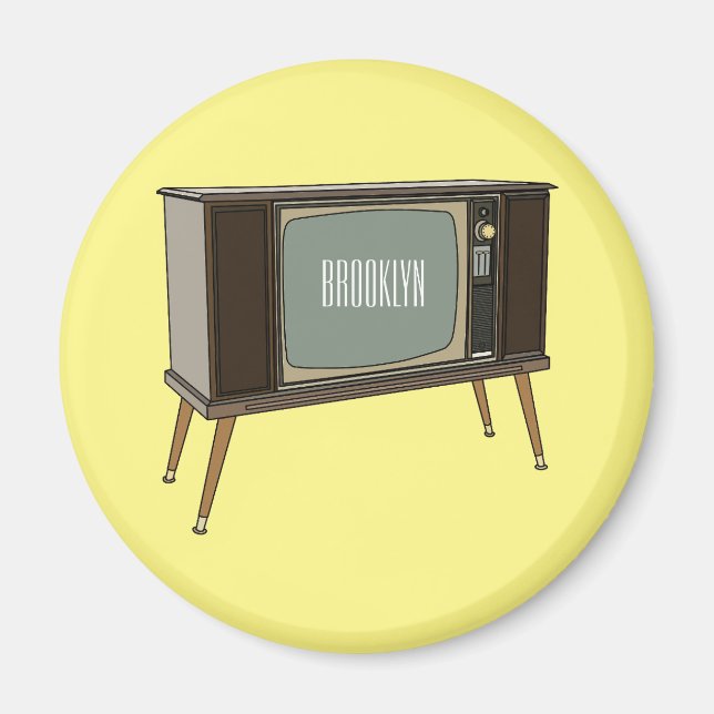 Television cartoon illustration magnet (Front)