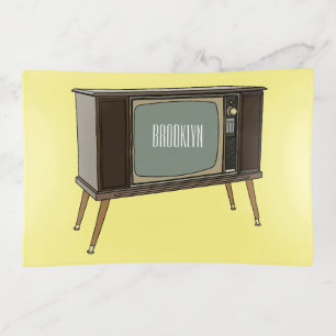 Television cartoon illustration trinket tray