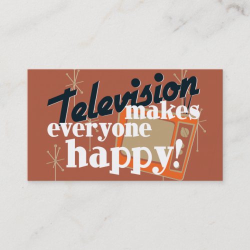 Television Makes Everyone Happy! Copper Brown Business Card