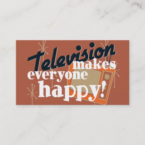 Customizable Television Makes Everyone Happy! Copper Brown Business Card