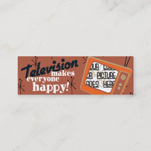 Television Makes Everyone Happy! Copper Brown Business Cards