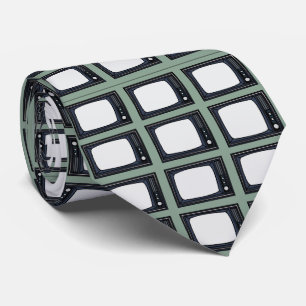 Television Old Classic Retro TV Pattern Neck Tie