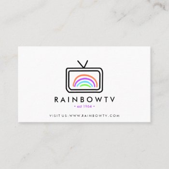 Television Rainbow Hand Drawn Rgb Media Business Card by Custom_Stationery_ at Zazzle