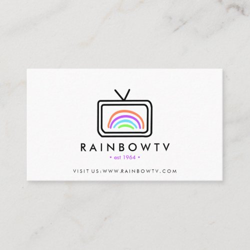 Television rainbow hand drawn rgb media business card