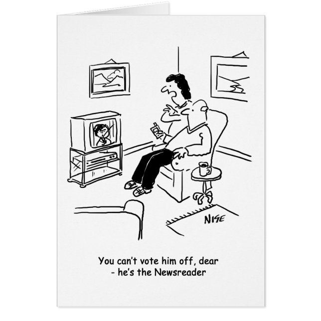Television voting cartoon. cards (Front)