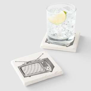 Televisor Vintage Illustration retirement Coaster