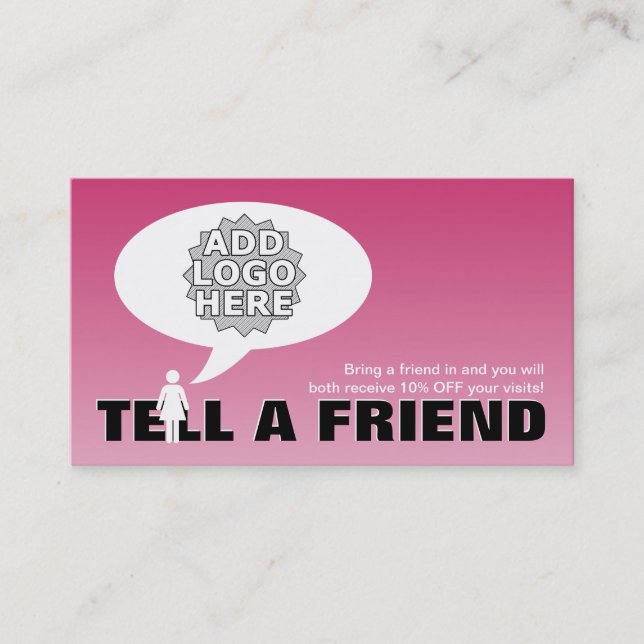 tell a friend referral comic card (Front)