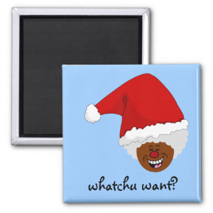 Tell Black Santa What You Want for Christmas magnet