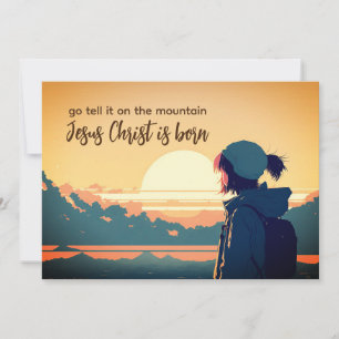 Tell it on the Mountain Jesus Christ is Born Flat Holiday Card