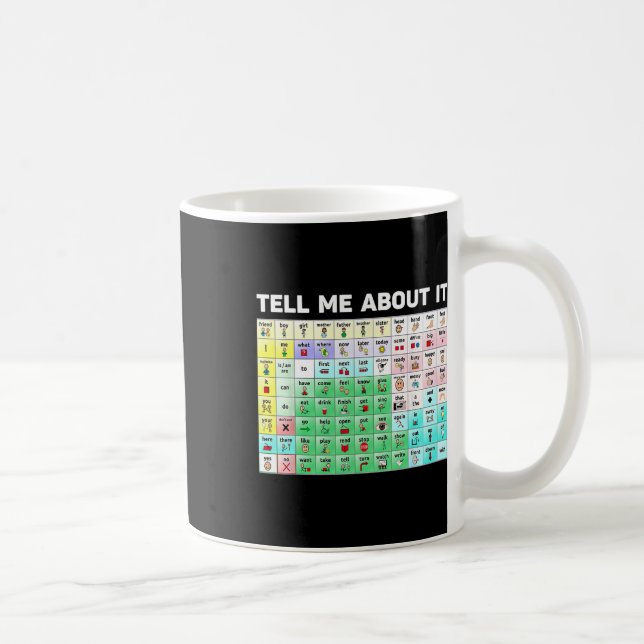 Tell Me About It Speech Language Pathology Aac Spe Coffee Mug (Right)