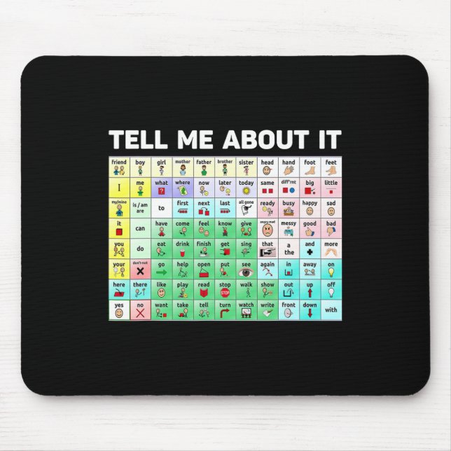 Tell Me About It Speech Language Pathology AAC Spe Mouse Pad (Front)