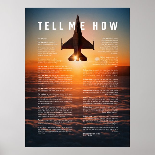 Tell Me How Poster (Front)