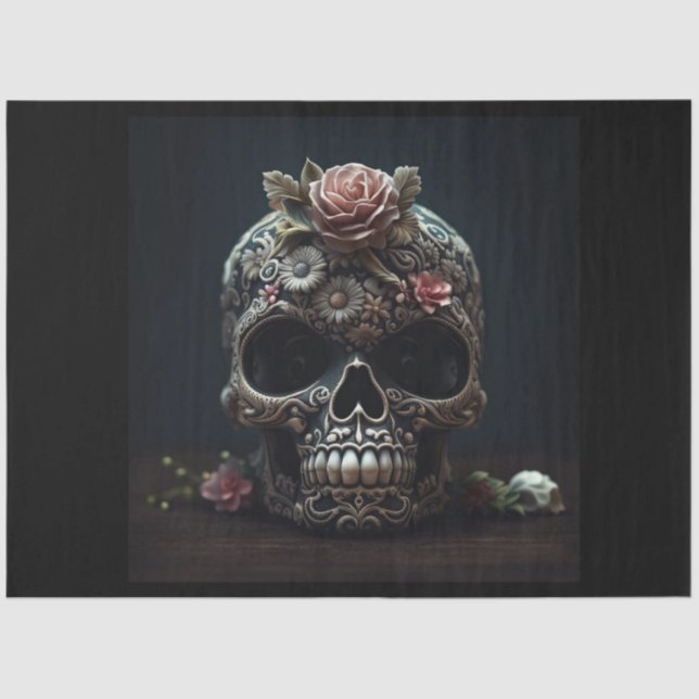 Tell Me I'm Pretty Skull Goth Decoupage Paper  (Front)