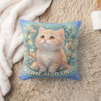 Tell Me Something Nice Cute Cat Baby Bodysuit - Pa Throw Pillow
