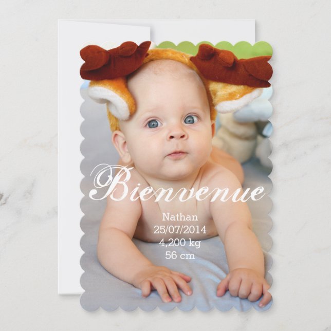 Tell of birth Boy Announcement (Front)