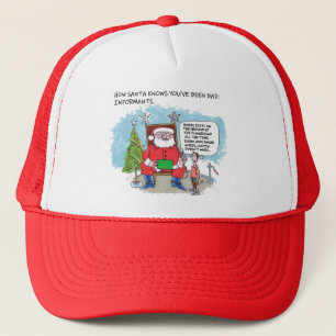 Tell Santa red and white foam trucker hat