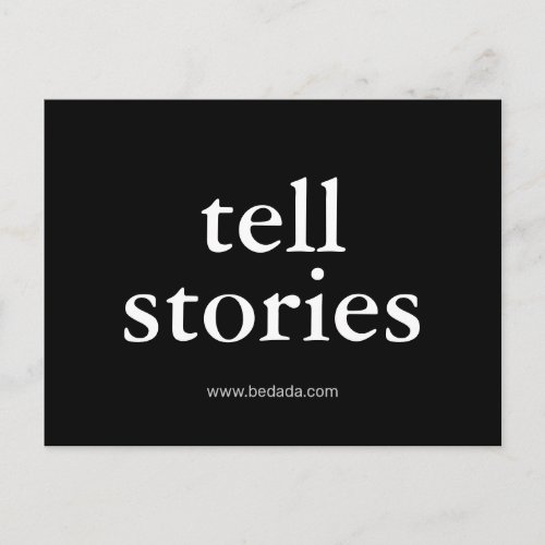 tell stories postcard