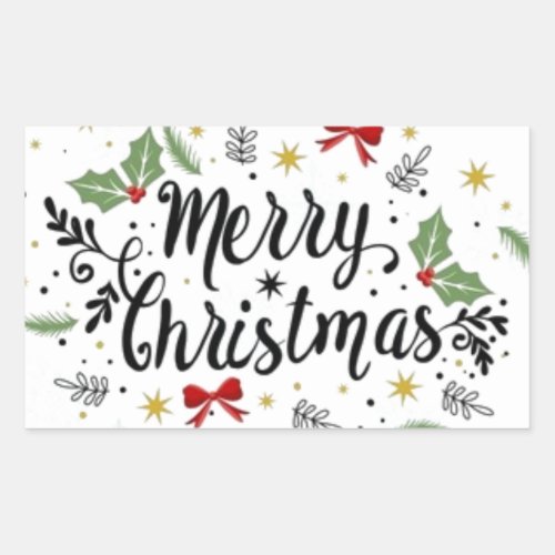 TELL THEM MERRY CHRISTMAS CHRISTMAS RECTANGULAR STICKER