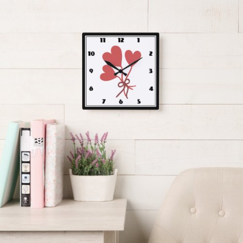 Tell Time with Love Square Wall Clock