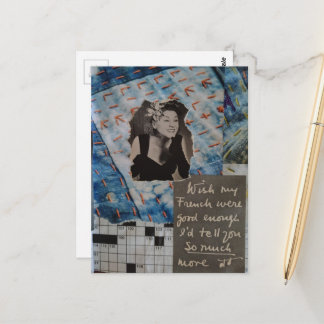 Tell You So Much Vintage Woman Textures Collage Postcard