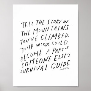 Tell your story - inspirational quote writer gift poster