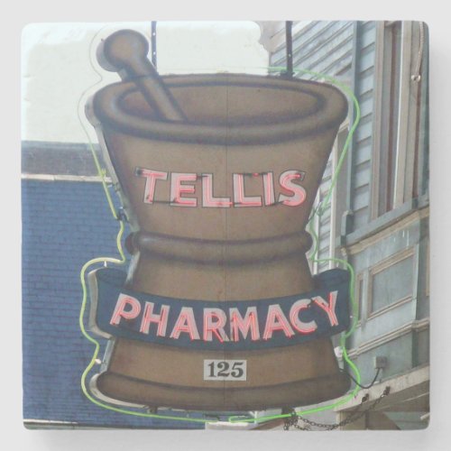 Tellis Pharmacy Charleston SC Marble Coaster