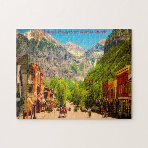 Telluride colorado Christmas Greetings Jigsaw Puzzle