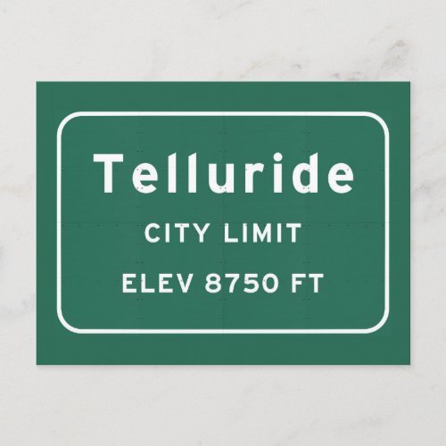 Telluride Colorado co Interstate Highway Freeway  Postcard