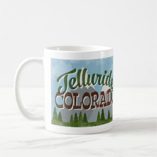 Telluride Colorado Fun Retro Snowy Mountains Coffee Mug