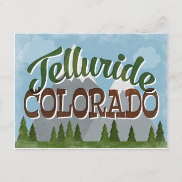 Telluride Colorado Fun Retro Snowy Mountains Postcard