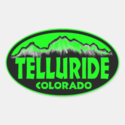 Telluride Colorado green oval stickers