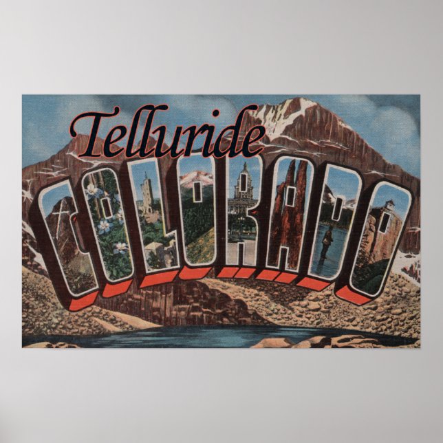 Telluride, Colorado - Large Letter Scenes Poster (Front)