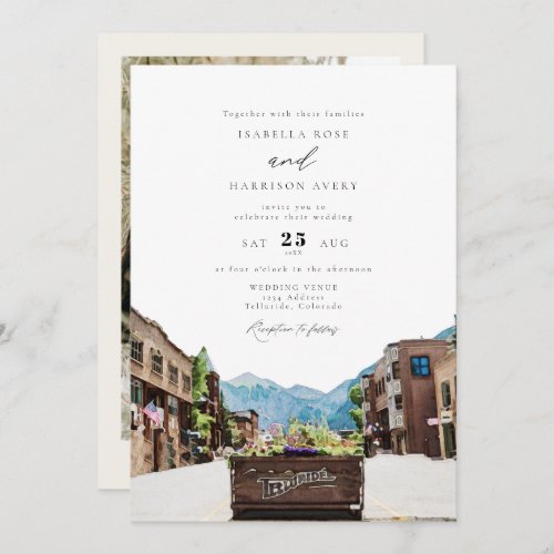 TELLURIDE Colorado Mountain Ski Travel Wedding Invitation