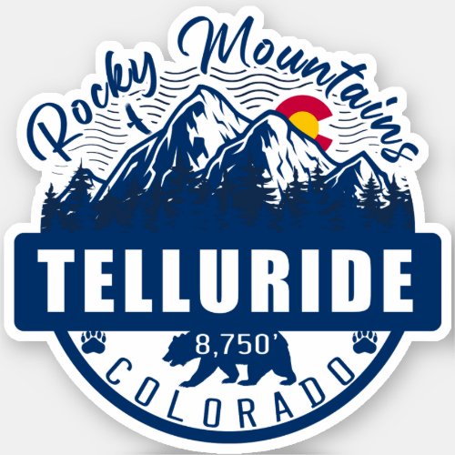 Telluride Colorado Mountains Retro Vintage Sticker