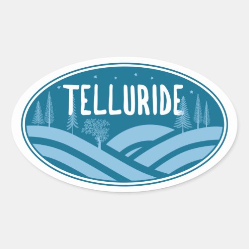 Telluride Colorado Outdoors Oval Sticker