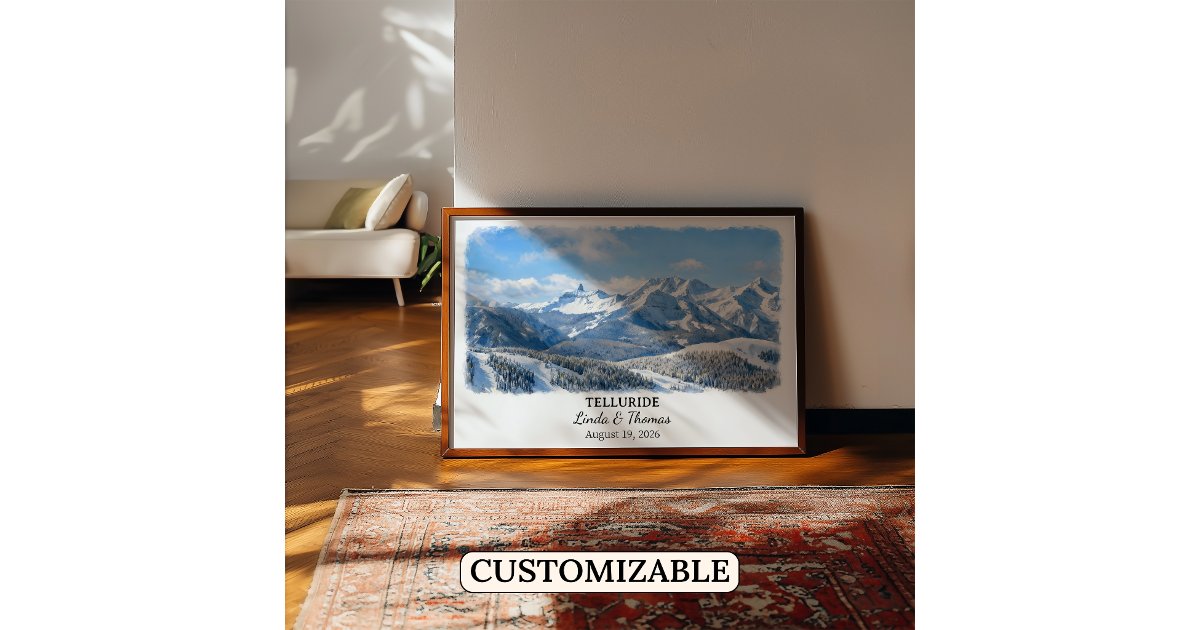 Telluride Colorado Poster, Watercolor, Custom Poster | Zazzle