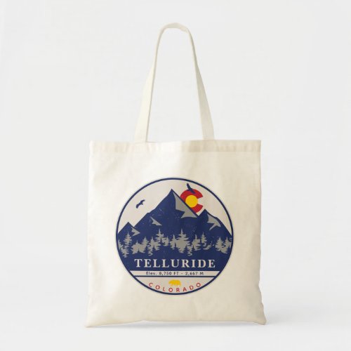 Telluride Colorado Retro Sunset Ski Souvenirs Tote Bag