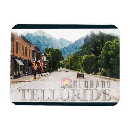  Telluride Colorado Ski Mountains Watercolor Magnet