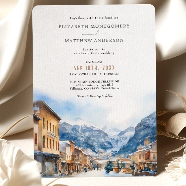 Telluride Colorado Ski Winter Wonderland Wedding Invitation (Creator Uploaded)
