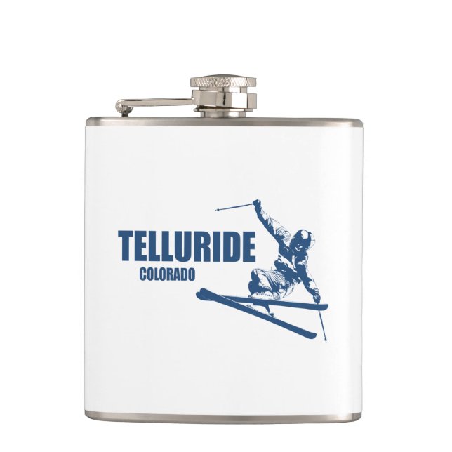 Telluride Colorado Skier Flask (Front)