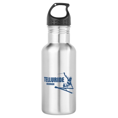 Telluride Colorado Skier Stainless Steel Water Bottle