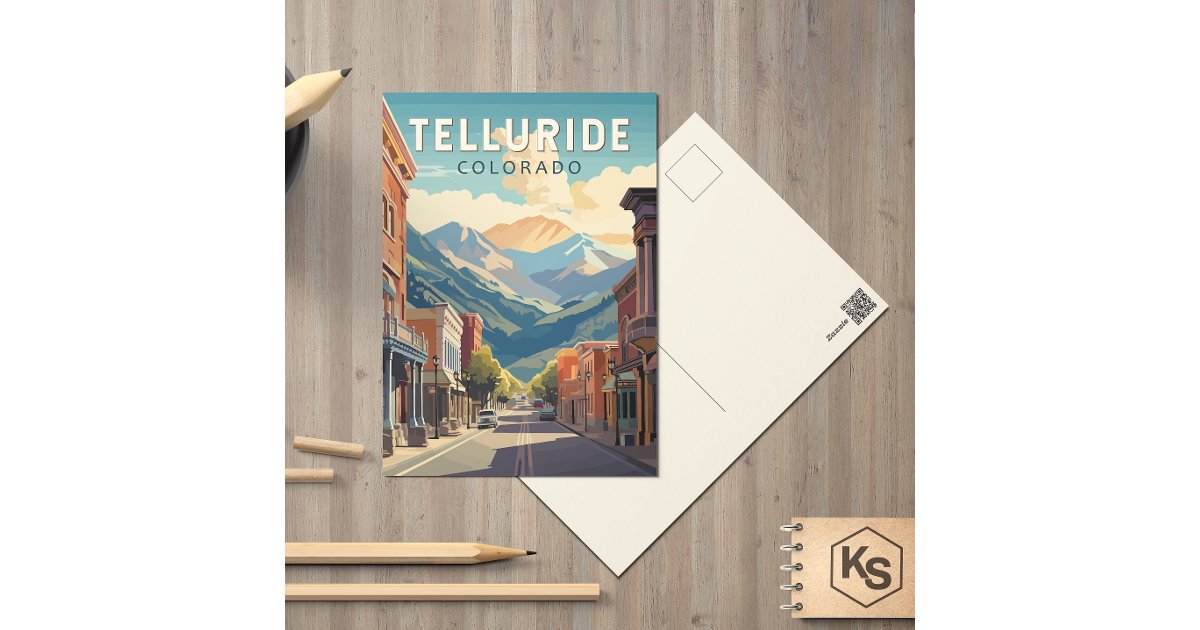 Telluride Colorado Travel Art Vintage Postcard | Zazzle